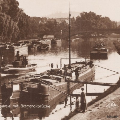Saarbrücken - Saarpartie mit Bismarckbrücke (4) (red).jpg