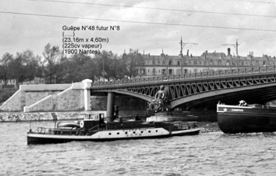 Remorqueur Guêpe 48 (.....)(23,16m x 4,60m)(225cv vapeur)(1900 Nantes) futur Guêpe 8.jpg (62.33 Kio) Vu 3485 fois Remorqueur Guêpe 48 (.....)(23,16m x 4,60m)(225cv vapeur)(1900 Nantes) futur Guêpe 8.jpg
