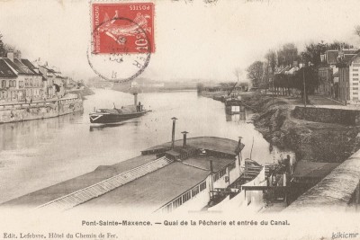 PAQUEBOT 7 - Pont-Sainte-Maxence - Quai de la Pêcherie et entrée du canal (1) (red).jpg